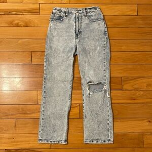 Abercrombie & fitch cropped ankle straight light wash jeans size 25/0 SHORT